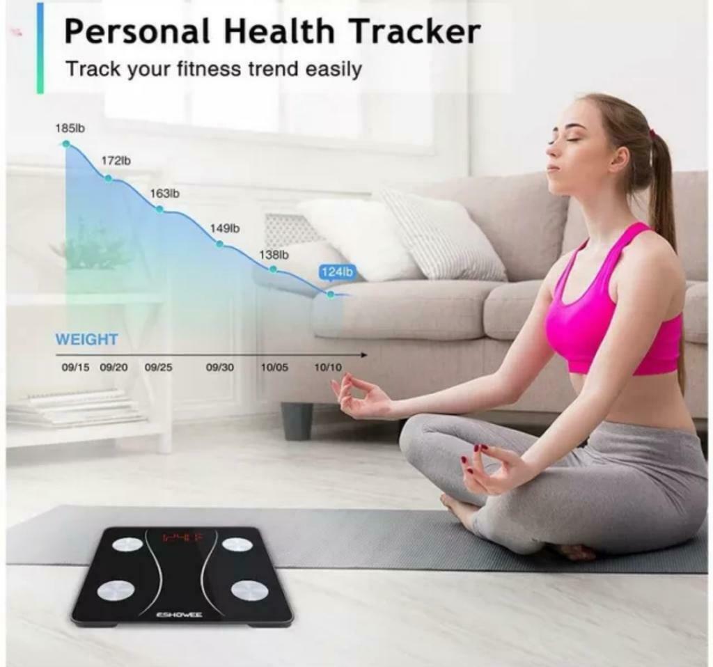 Bluetooth Körperfettwaage ESHOWEE CF398BLE BMI Waage Digital 180KG - AbisZHandel