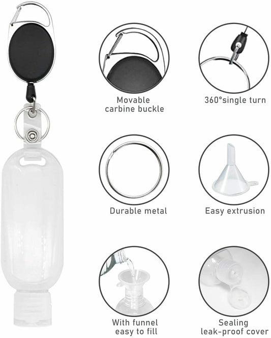 5er Set Reiseflaschen Portable Nachfüllbare Flasche Schlüsselring 50ml Outdoor - AbisZHandel