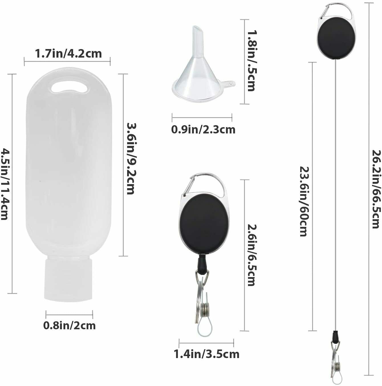 5er Set Reiseflaschen Portable Nachfüllbare Flasche Schlüsselring 50ml Outdoor - AbisZHandel