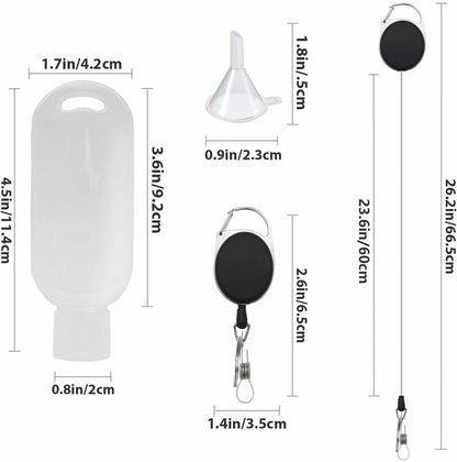 5er Set Reiseflaschen Portable Nachfüllbare Flasche Schlüsselring 50ml Outdoor - AbisZHandel