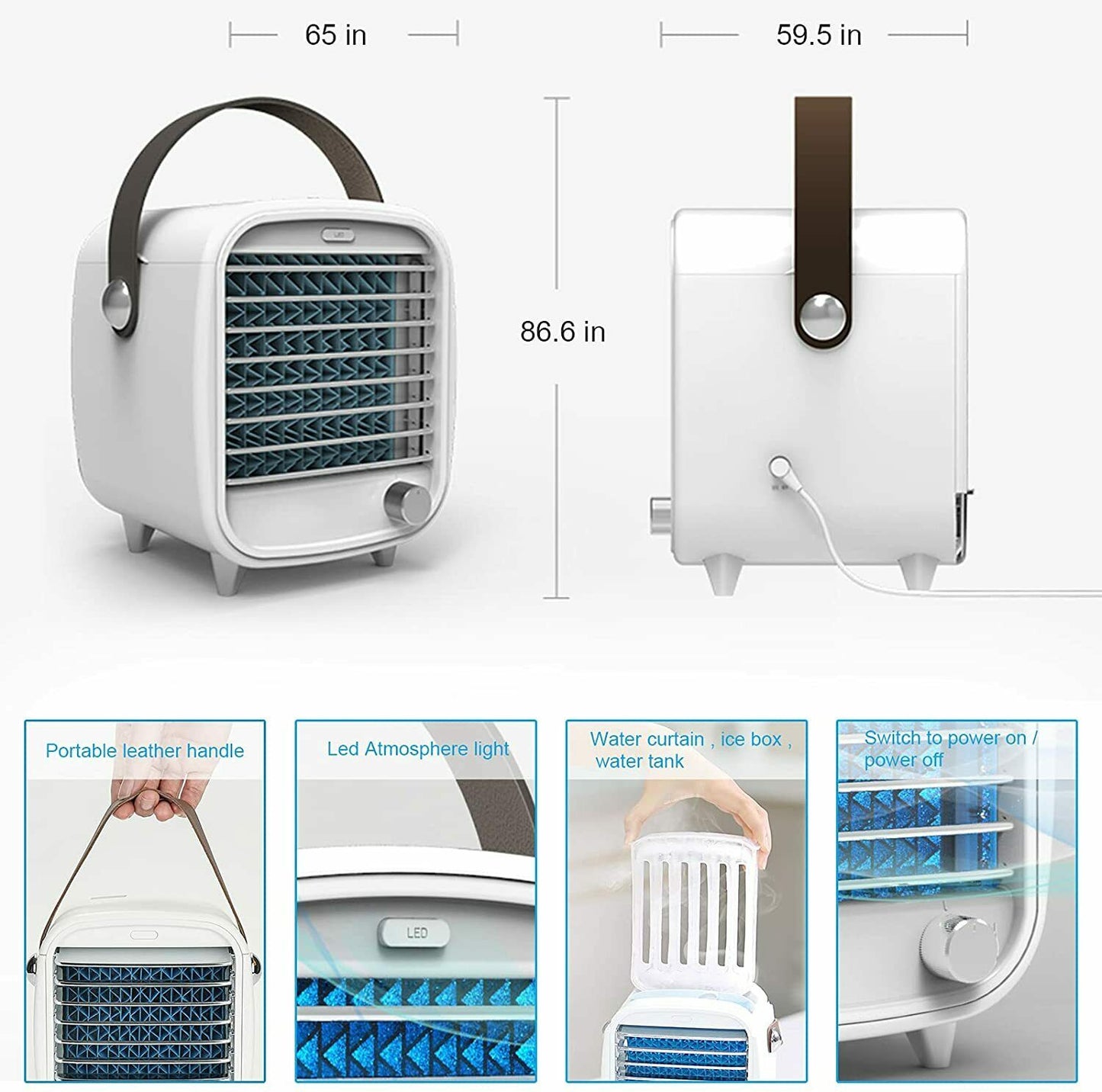 4 in 1 Mobiles Klimagerät Mini Luftkühler Klimaanlage Air Cooler Ventilator - AbisZHandel