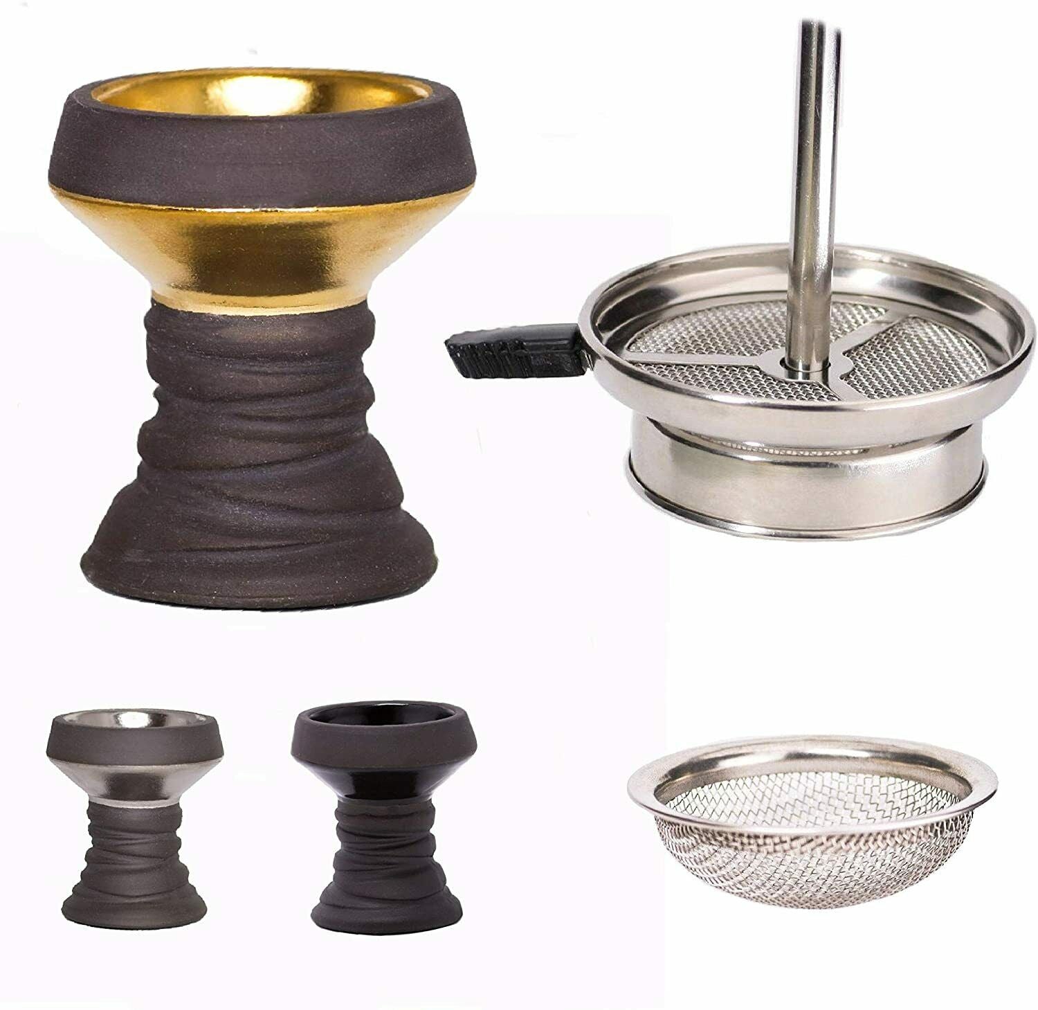 Shisha Kopf Set mit Kaminaufsatz - Hochwertiger Steinkopf mit Kaminaufsatz +Sieb - AbisZHandel