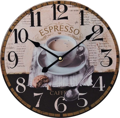 Glaswanduhr Espresso/Caffè - ⌀30cm