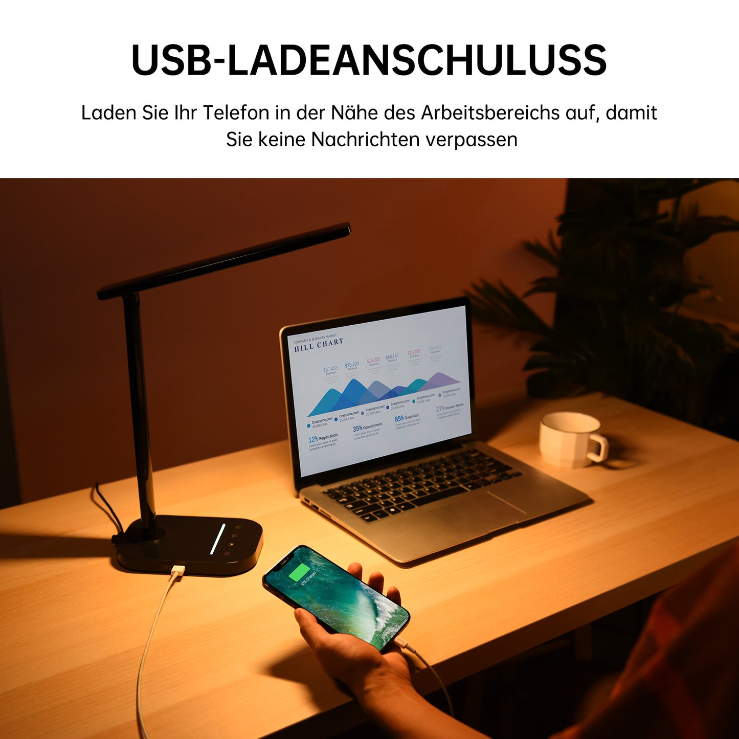 LED Schreibtisch-/Nachttischlampe mit Touch Dimmbar