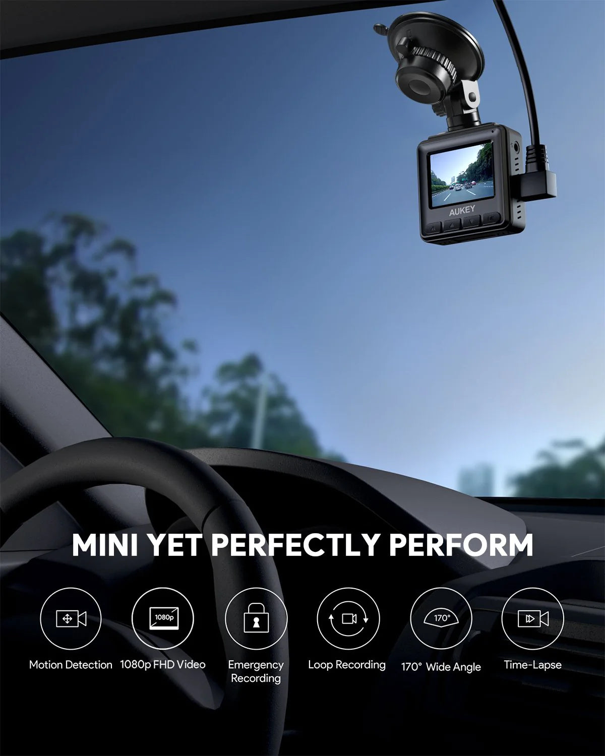 Mini Auto Dashcam mit Display und 170° Winkel