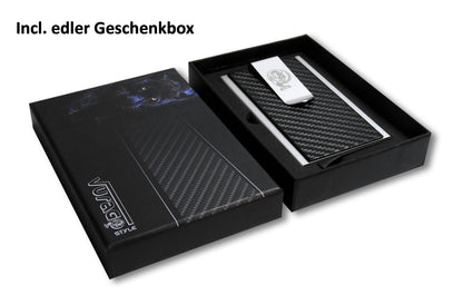 Kreditkartenetui mit Geldklammer im Carbon Look Elegant RFID Blocker VURAGO - AbisZHandel
