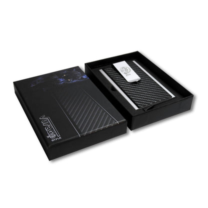 Kreditkartenetui mit Geldklammer im Carbon Look Elegant RFID Blocker VURAGO - AbisZHandel