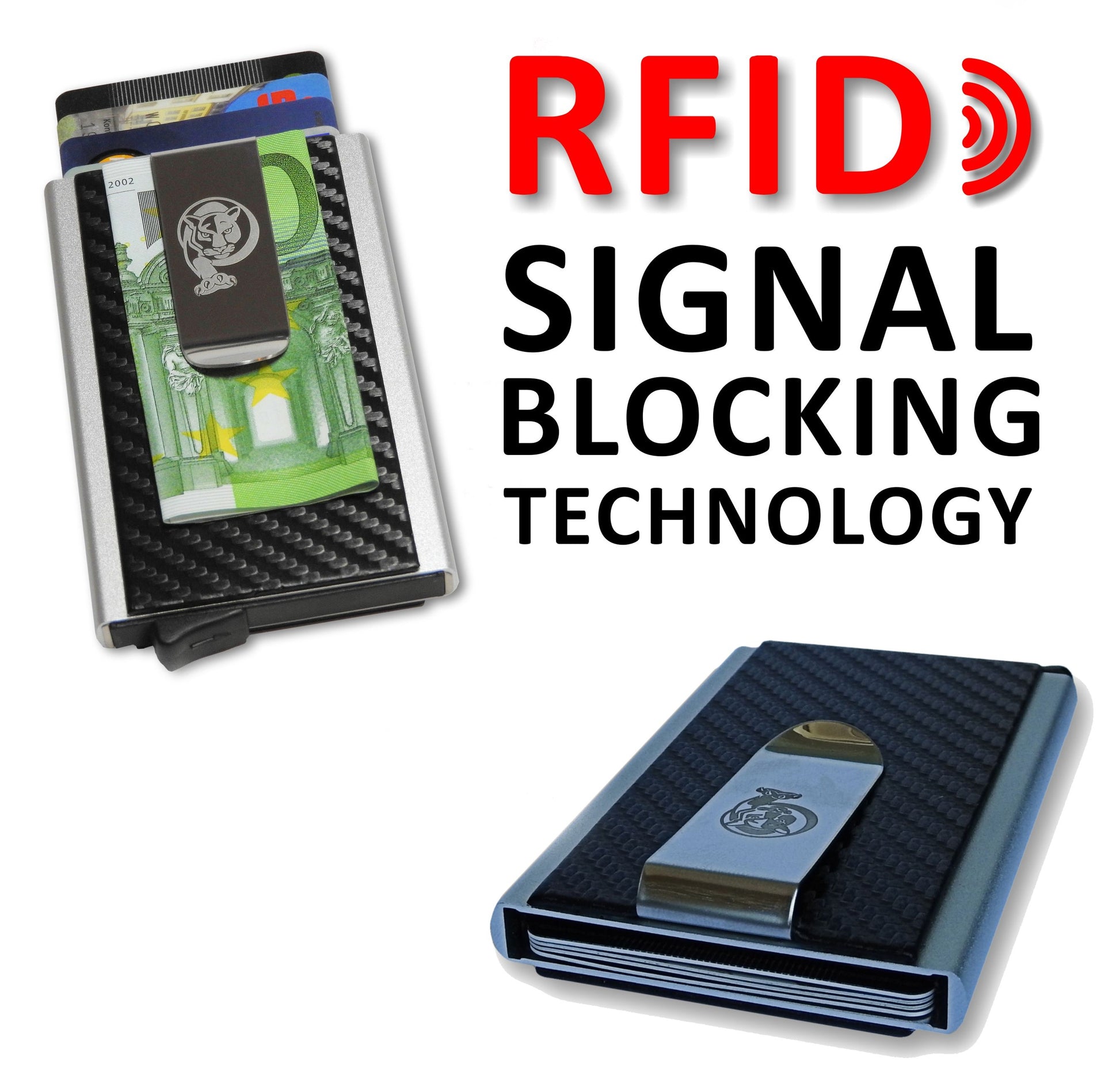 Kreditkartenetui mit Geldklammer im Carbon Look Elegant RFID Blocker VURAGO - AbisZHandel