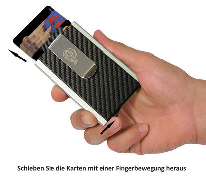 Kreditkartenetui mit Geldklammer im Carbon Look Elegant RFID Blocker VURAGO - AbisZHandel