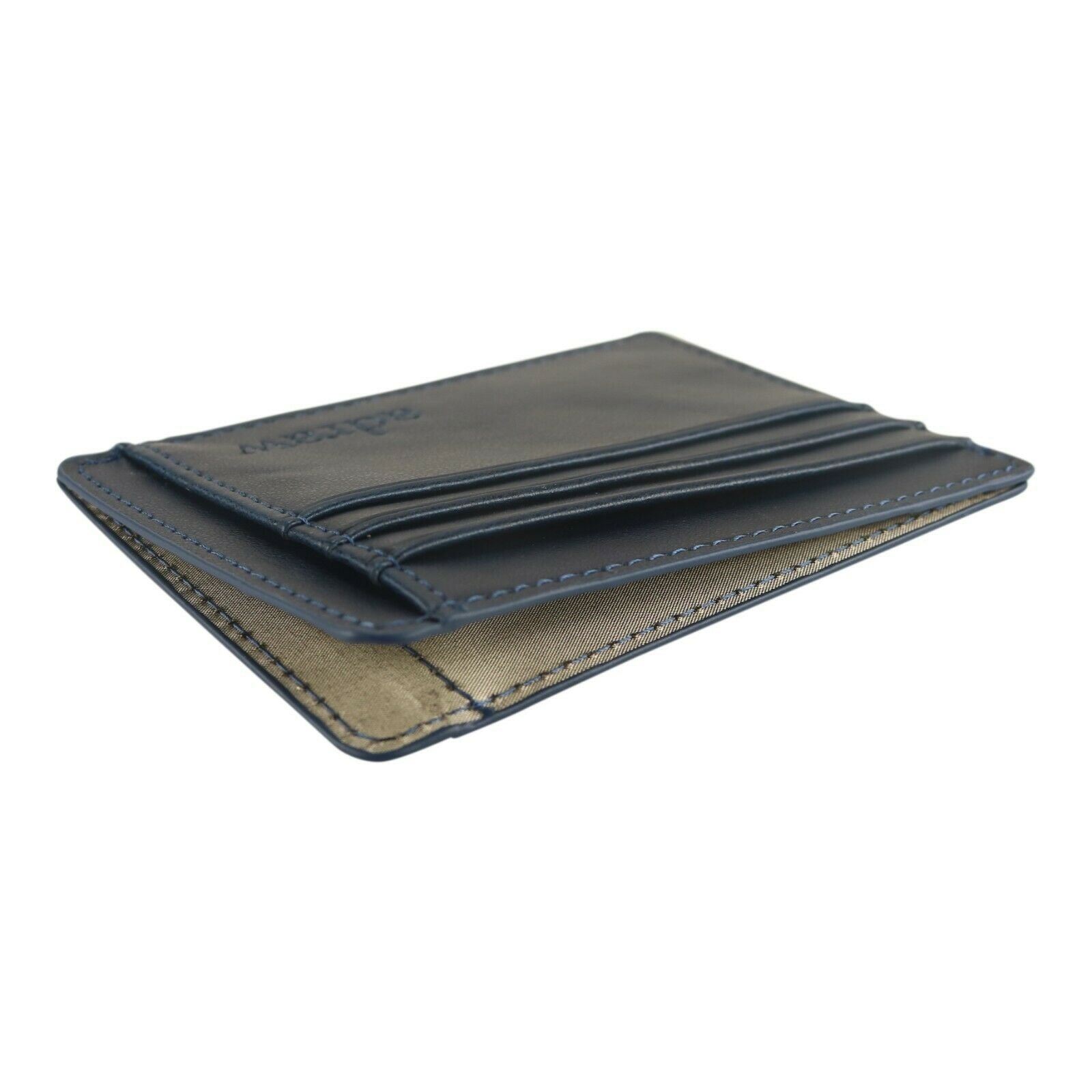 Scheckkartenetui Brieftasche Kreditkartenetui aus echtem Rindsleder RFID Blau/Navy - AbisZHandel