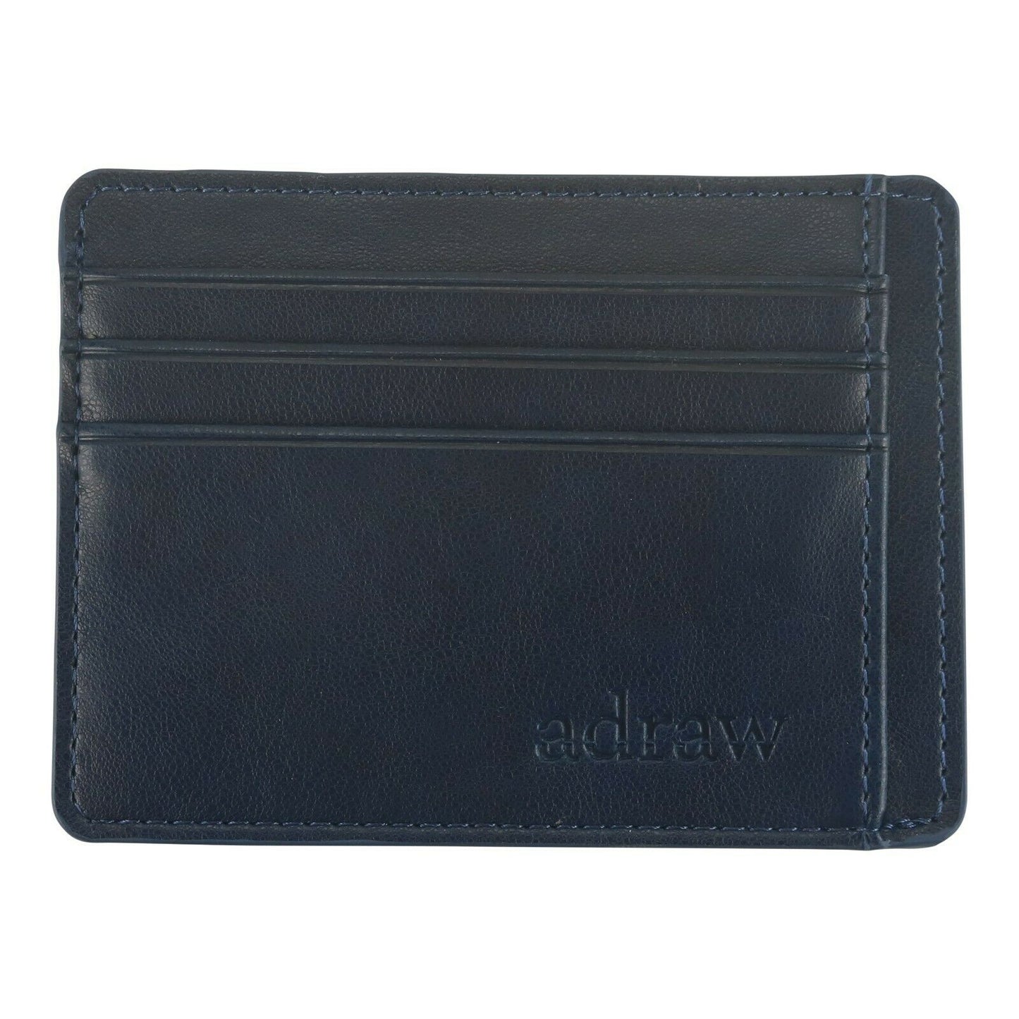 Scheckkartenetui Brieftasche Kreditkartenetui aus echtem Rindsleder RFID Blau/Navy - AbisZHandel