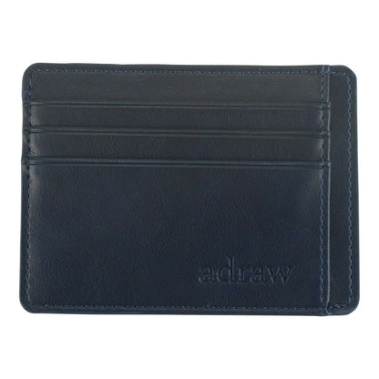 Scheckkartenetui Brieftasche Kreditkartenetui aus echtem Rindsleder RFID Blau/Navy - AbisZHandel