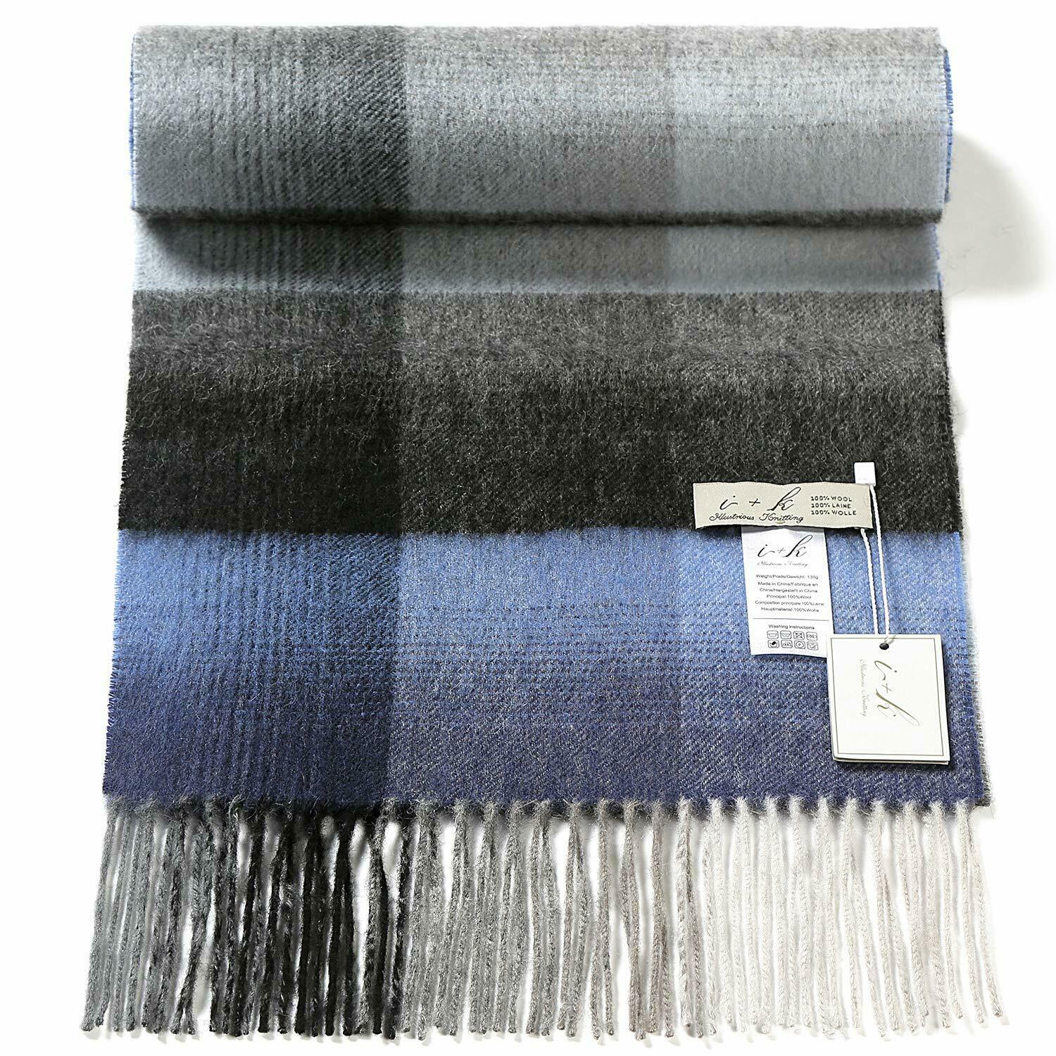 i+k Premium Schal Tuch 100% Wolle (Merino) Unisex 30x180cm in Geschenkbox A-11 - AbisZHandel