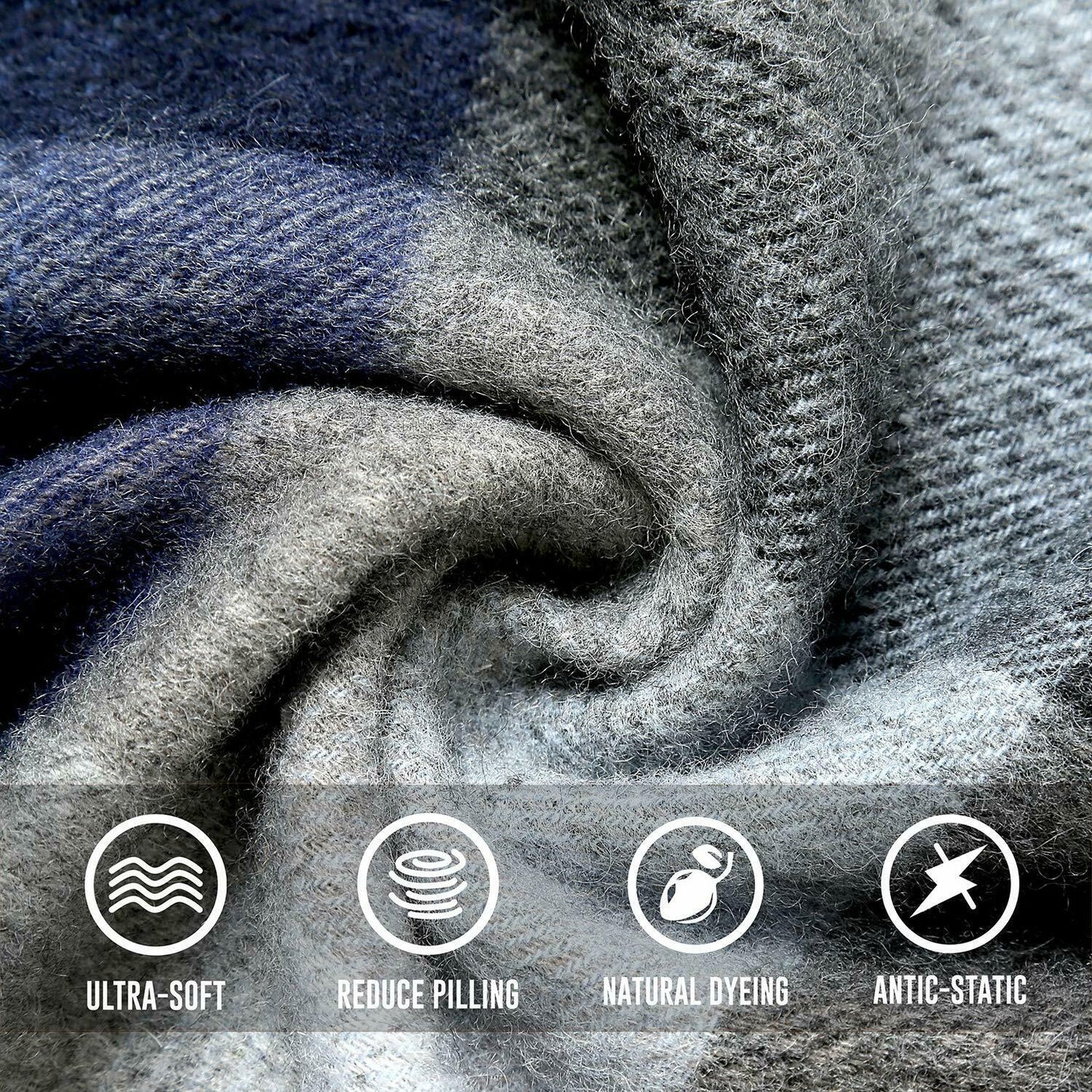 i+k Premium Schal Tuch 100% Wolle (Merino) Unisex 30x180cm in Geschenkbox A-11 - AbisZHandel