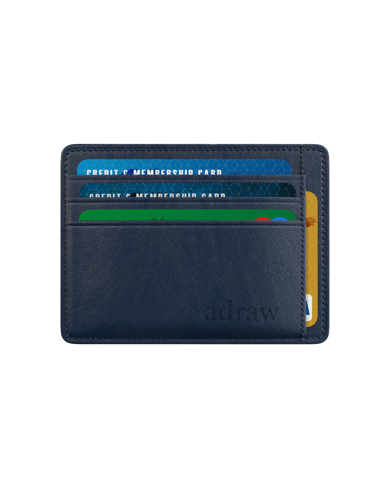 Scheckkartenetui Brieftasche Kreditkartenetui aus echtem Rindsleder RFID Blau/Navy - AbisZHandel