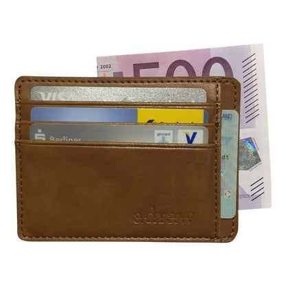 Scheckkartenetui Brieftasche Kreditkartenetui aus echtem Rindsleder RFID Braun - AbisZHandel