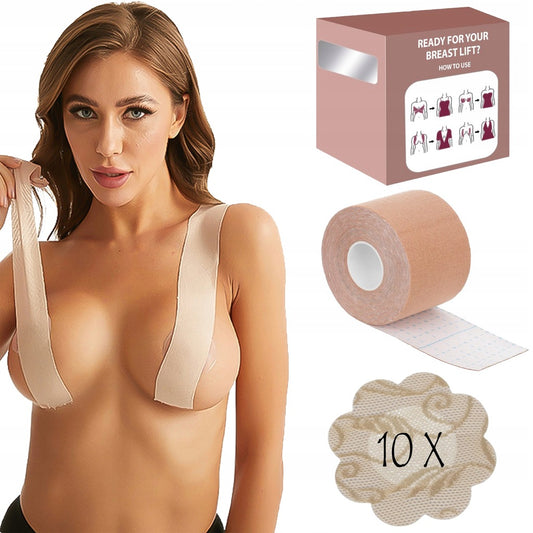 Brustband (Boob Tape) mit 10St. Brustwarzenabdeckungen