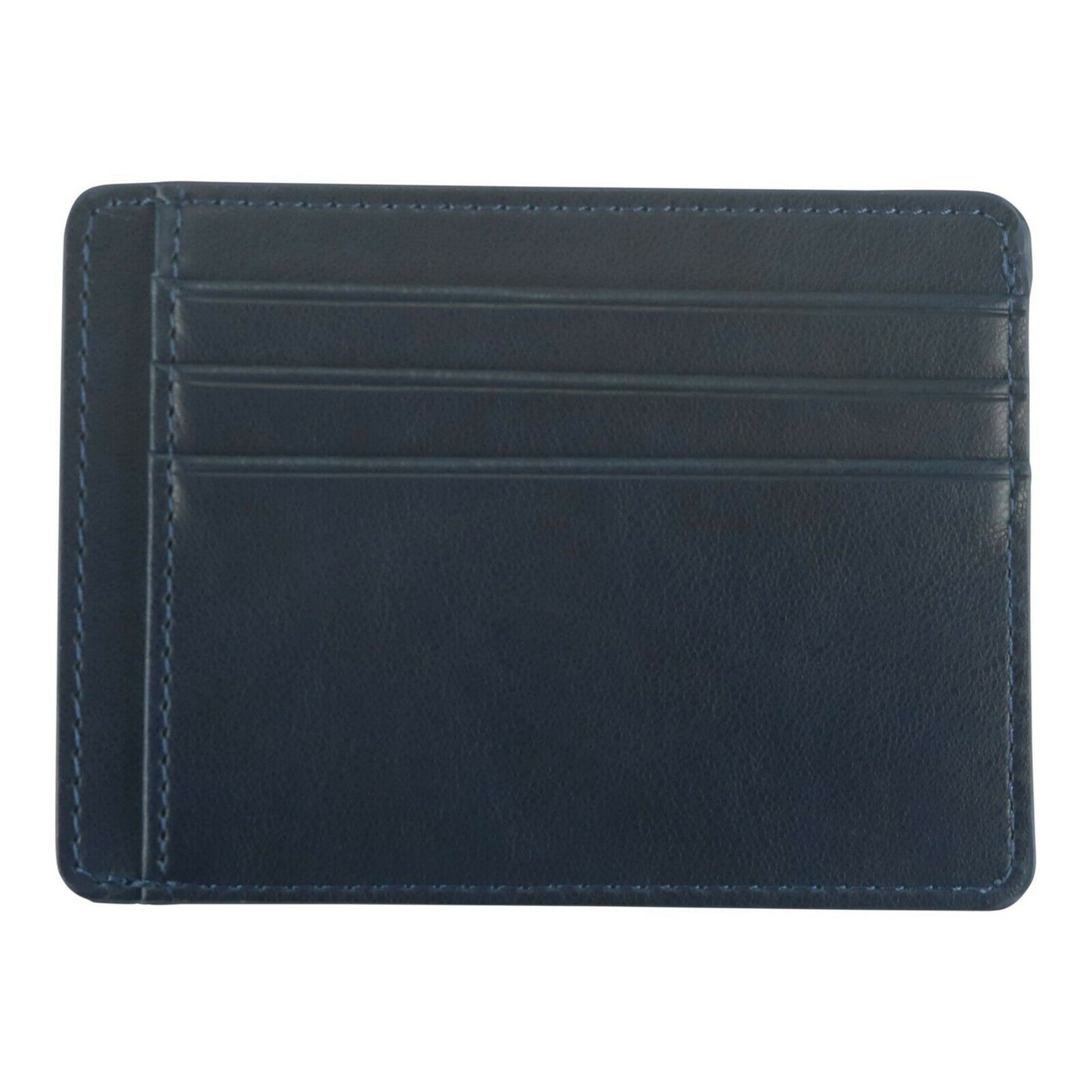 Scheckkartenetui Brieftasche Kreditkartenetui aus echtem Rindsleder RFID Blau/Navy - AbisZHandel